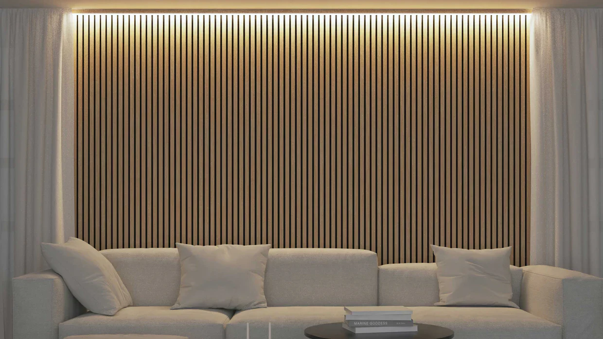 Akoestische panelen 270 x 60 x 2.2 cm - Eiken Naturel - Image 4
