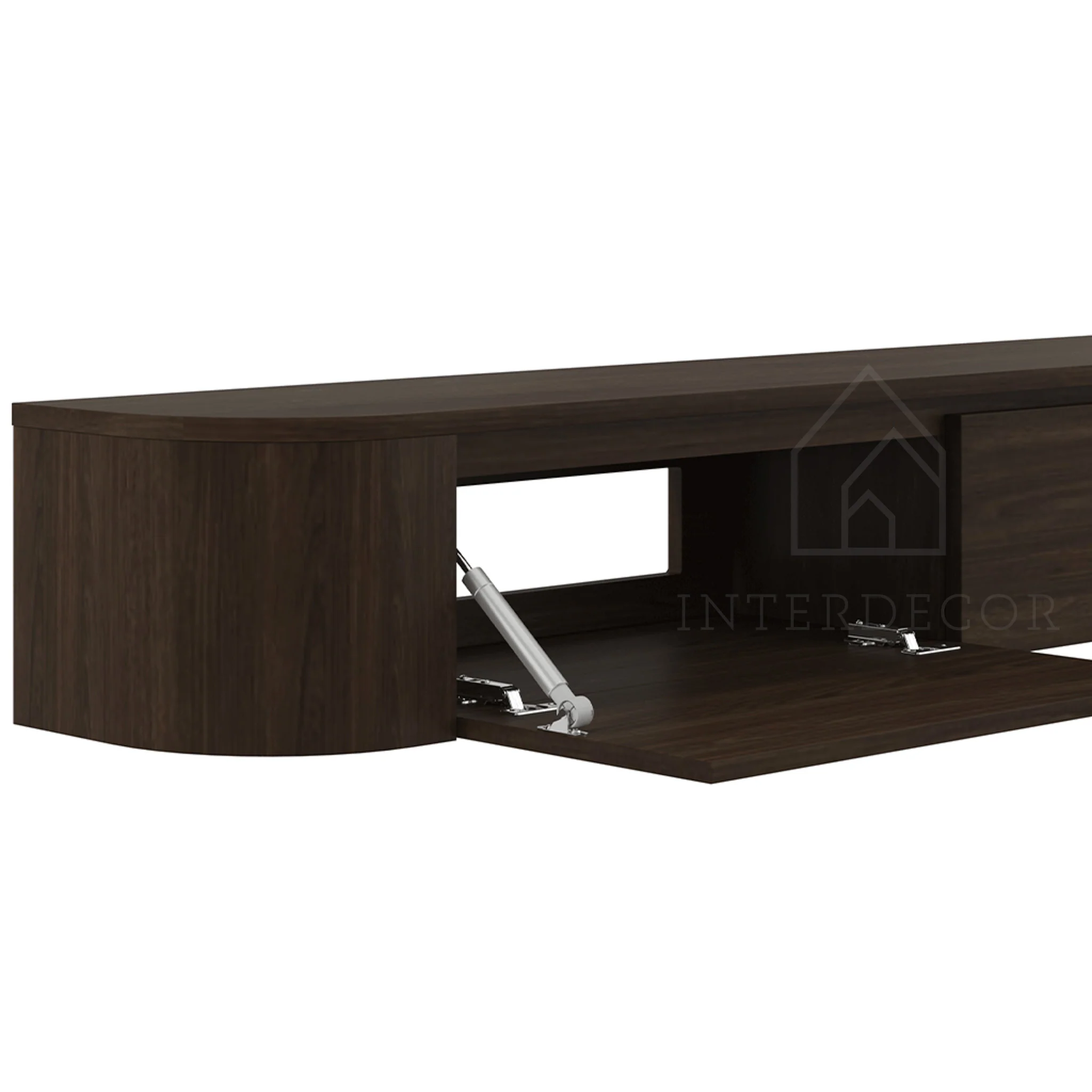 Dulce curved TV-Meubel zwevend walnut 272 cm - Image 3
