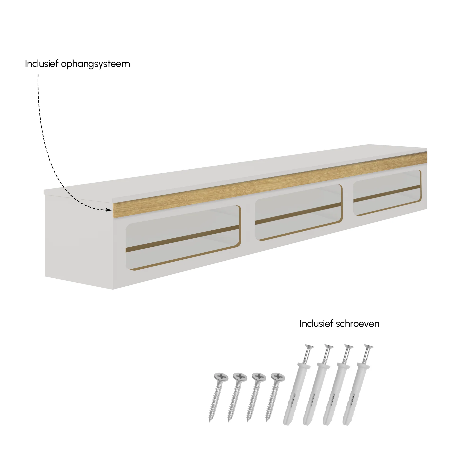 Madera TV-Meubel zwevend wit 150 cm - Image 5